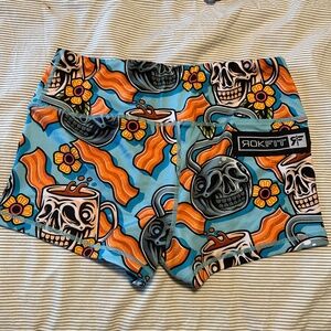 Bacon n Skull Rokfit Workout Shorts
